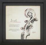 Quadro Decorativo com Strass Violino Scroll 35x35cm - Decore pronto