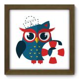 Quadro Decorativo - Coruja Marinheira - 22cm x 22cm - 058qdbm - Allodi
