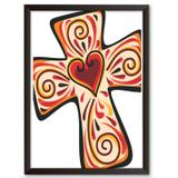 Quadro Decorativo - Cruz e Amor - 34x24cm - Cool art