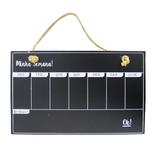 Quadro decorativo de madeira semana para pendurar 39,5x26,5cm - Fwb