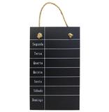 Quadro decorativo de madeira semana para pendurar 40x23cm - Fwb