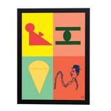 Quadro Decorativo Desenhos Turma do Chaves 33x45cm - Cantaki