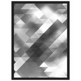 Quadro Decorativo em Preto e Branco Abstrato Polígonos Cloud B 50x70cm - Decore pronto