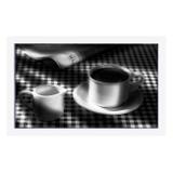 Quadro Decorativo em Preto e Branco Café 50x30cm - Decore pronto