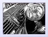 Quadro Decorativo em Preto e Branco Carro Dodge Antigo 40x30cm - Decore pronto