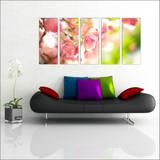 Quadro Decorativo Flor Rosa Salas Decorações Mosaico 5 Peças GG15 - Vital quadros do brasil