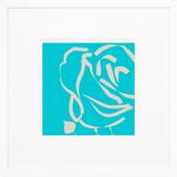 Quadro Decorativo Floral Silhueta Bege de Flor com Moldura Branca 60x60cm - Decore pronto