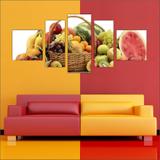 Quadro Decorativo Frutas Restaurantes Cozinha 5 Peças TT18 - Vital