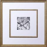 Quadro Decorativo Galho de Cerejeira em Preto e Branco com Espelho 55x55cm - Decore pronto