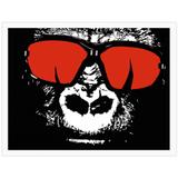 Quadro Decorativo Gorila de Óculos Vermelho 40x30cm - Decore pronto