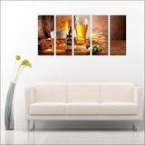 Quadro Decorativo Gourmet Bebidas Chop Mosaico 5 Peças - Vital quadros do brasil