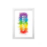 Quadro decorativo Happiness 23x33cm branco Infinity
