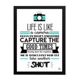 Quadro Decorativo Life is Like a Camera 33x45cm - Cantaki