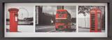 Quadro Decorativo Londres Pontos Turísticos 90x30cm - Decore pronto