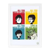Quadro Decorativo Love is All you Need Star Wars Beatles 24x33cm - Cantaki