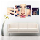 Quadro Decorativo Maquiagem Salão De Beleza Fashion Hair 5 Peças TT1 - Vital