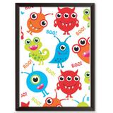 Quadro Decorativo - Monstrinhos Boo - 46x34cm - Cool art