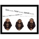 Quadro Decorativo Os Três Macacos Sábios 40x30cm - Decore pronto