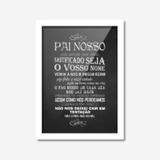 Quadro Decorativo Pai Nosso 45cmx33cm Los Quadros Branco