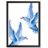 Quadro Decorativo - Pombas Brancas - 25x19cm - Cool art