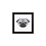 Quadro decorativo Pug 23x23cm preto Infinity