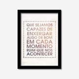 Quadro Decorativo Que Sejamos Capazes 45cmx33cm Los Quadros Preto