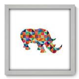 Quadro Decorativo - Rinoceronte - 33cm x 33cm - 290qdsb - Allodi