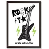 Quadro Decorativo - Rock Star - 34x24cm - Cool art