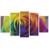 Quadro Decorativo Rosa Flor colorida em Mdf - Rcs decorações