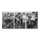 Quadro Decorativo Seriado Friends Personagens em 3 Telas - Bimper