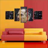 Quadro Decorativo Steve Jobs Apple Informática Mosaico Moderno 5 Peças T2 - Vital