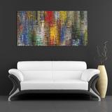 Quadro Decorativo Tela Abstrata Malhas Coloridas 200x100cm - Decore pronto