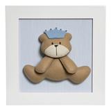 Quadro Decorativo Urso Príncipe Quarto Bebê Infantil Menino - Potinho de mel