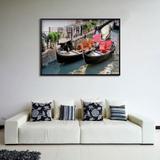 Quadro Decorativo Veneza Barcos Gôndolas 100x70cm - Decore pronto