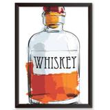 Quadro Decorativo - Whiskey Aquarela - 34x24cm - Cool art