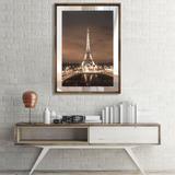 Quadro em Tela Torre Eiffel Com Espelho e Moldura Rústica 80x110cm - Decore pronto