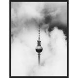 Quadro Escandinavo em Preto e Branco Torre da Tv em Berlim 60x80cm - Decore pronto