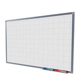 Quadro Escolar Stalo 120x90Cm Quadriculado Moldura Alumínio Branco