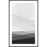 Quadro Geométrico Abstrato em Preto e Branco 80x130cm - Decore pronto
