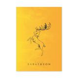 QUADRO HOUSE BARATHEON GAME OF THRONES - TAMANHO A2 - Placa Decorativa - MDF - Pôster no quadro