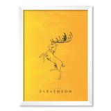 QUADRO HOUSE BARATHEON GAME OF THRONES - TAMANHO A3 - Moldura Branca Sem Acrílico - Pôster no quadro