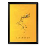 QUADRO HOUSE BARATHEON GAME OF THRONES - TAMANHO A5 - Moldura Preta Sem Acrílico - Pôster no quadro