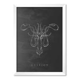 QUADRO HOUSE GREYJOY GAME OF THRONES - TAMANHO A4 - Moldura Branca Com Acrílico - Pôster no quadro
