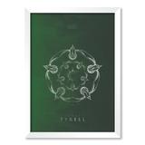 QUADRO HOUSE TYRELL GAME OF THRONES - TAMANHO A5 - Moldura Branca Sem Acrílico - Pôster no quadro