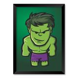QUADRO HULK - TAMANHO A4 - Moldura Preta Sem Acrílico - Pôster no quadro