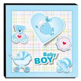 Quadro Infantil Baby Boy Canvas 30x30cm-INF129 - Lubrano decor