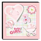 Quadro Infantil Baby Girl Canvas 30x30cm-INF128 - Lubrano decor