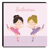 Quadro Infantil Bailarinas Canvas 30x30cm-INF311 - Lubrano decor
