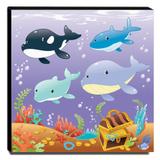 Quadro Infantil Fundo do Mar Canvas 30x30cm-INF379 - Lubrano decor