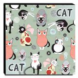 Quadro Infantil Gatos Canvas 30x30cm-INF92 - Lubrano decor